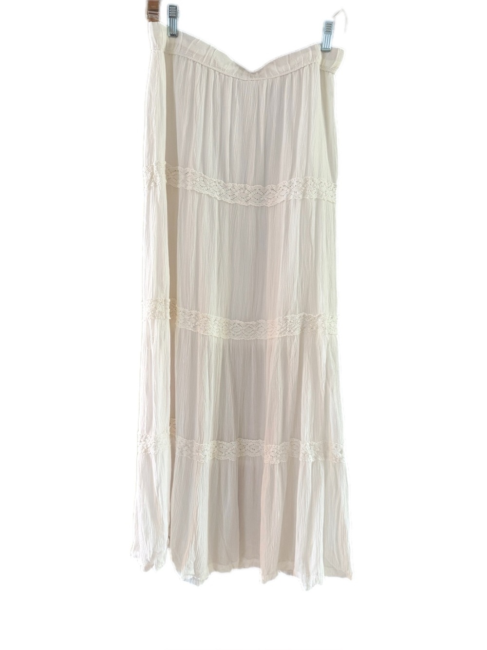 Boho Peasant Maxi Skirt Ivory - Picture 8 of 10